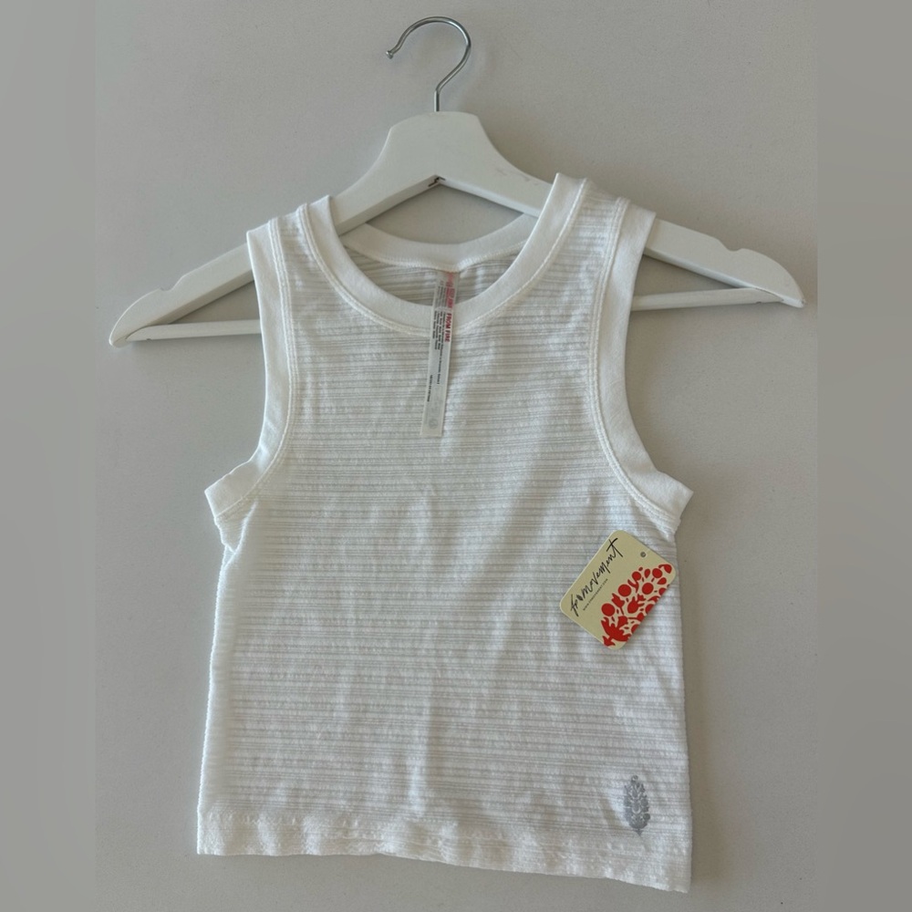 FP Movement White Ribbed Tank Top Casual